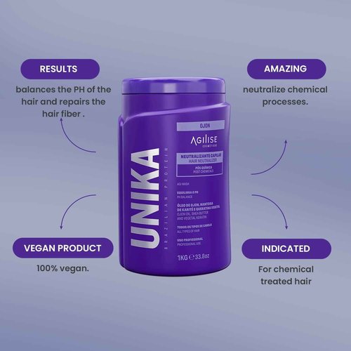 agilise Unika Neutralizante Capilar pH Balancing Treatment for Damaged Hair – Acidificante | Shea Butter, Batana Oil & Keratin – Post-Chemical & Straightener Care, Coloring, Bleaching & Keratina