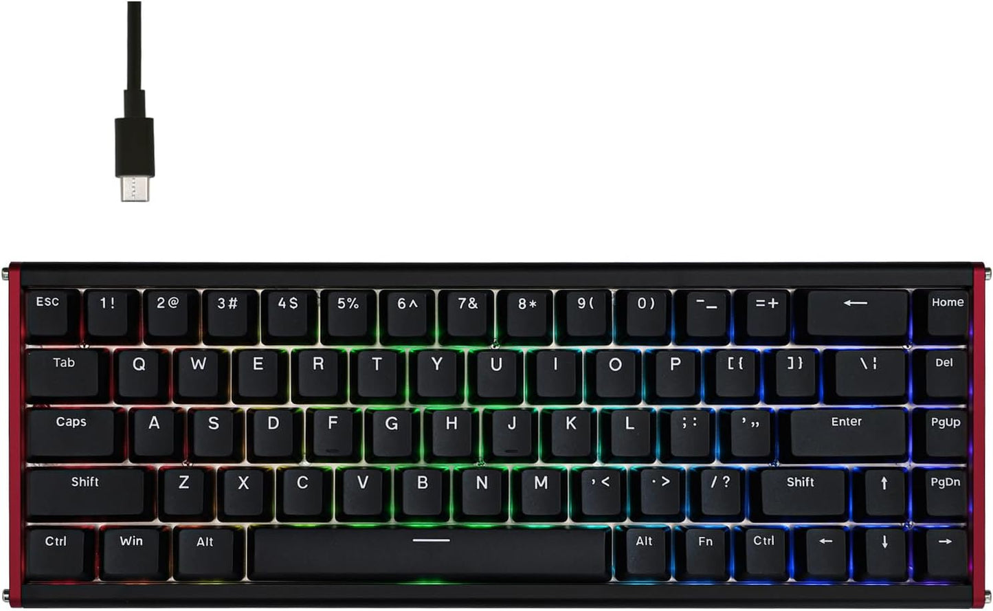 AJAZZ ALUX68 HE Aluminum Rapid Trigger Gaming Keyboard with Magnetic Switch, Wired Hall Effect Keyboard with 8K Polling Rate, 0.125ms Latency, RGB Backlight (Black Side-Printed, ALUX68)