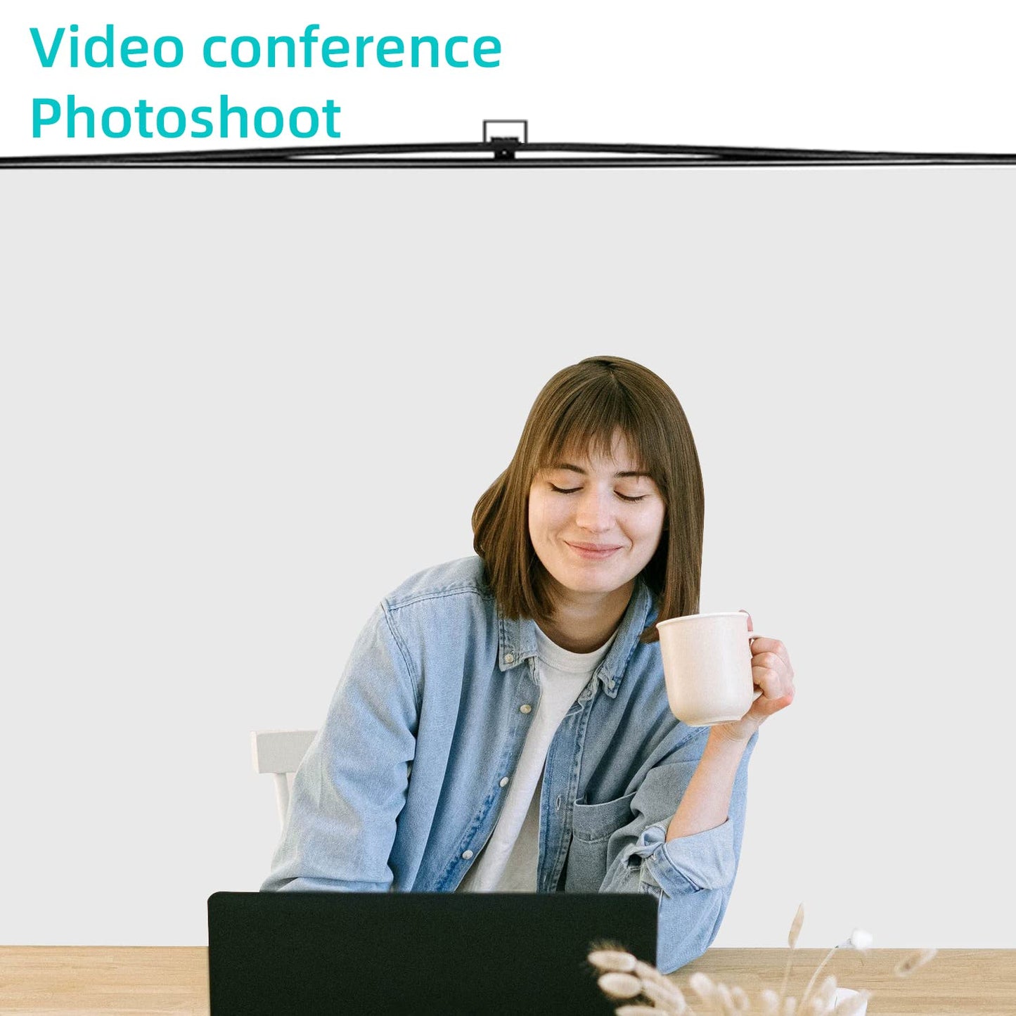 【Wider Style】 RAUBAY 78.7 x 82.7in Large Collapsible White Backdrop Screen Portable Retractable Panel Photo Background with Stand for Video Conference, Photographic Studio, Streaming