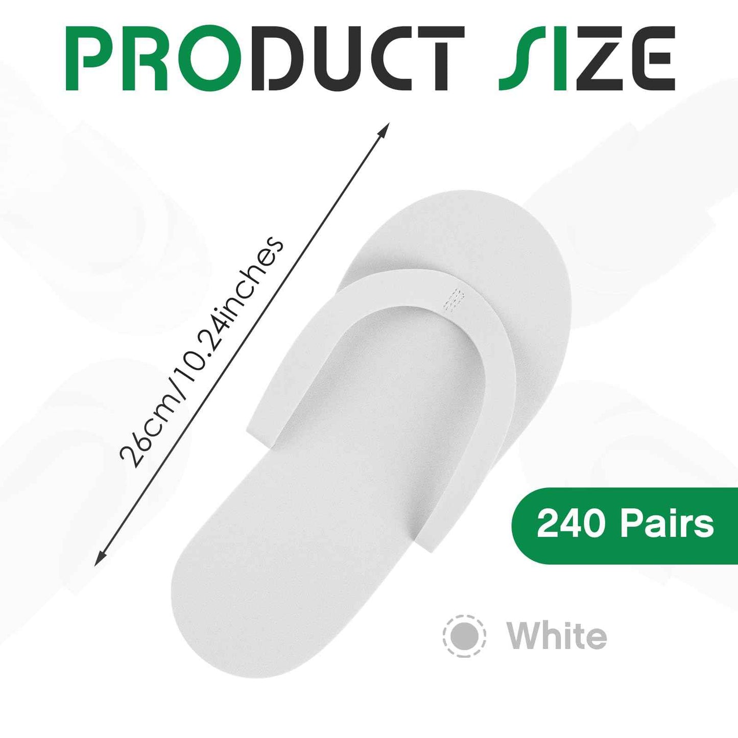 Geyoga 240 Pairs Disposable Pedicure Slippers Foam Disposable Spa Flip Flops Pedicure Shoes for Women Salon Nail Spa (White)