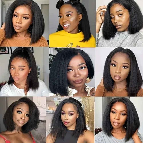 Natural Black Kinky Straight Bundles Human Hair Yaki Bundle 14 16 18 inch Brazilian Remy Yaki Straight Human Hair Bundle