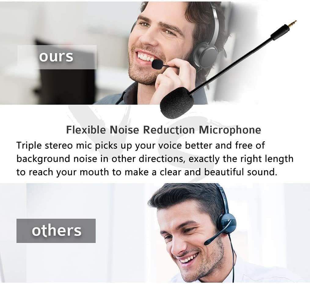AKKE Mic Replacement 3.5mm Detachable Game Microphone Boom Compatible with PDP Afterglow AG6 Ear Force Xbox One Stealth 400 420x 450 500p 520 Recon 50x 50p 50 60p 150 Gaming Headset (2 PCS)