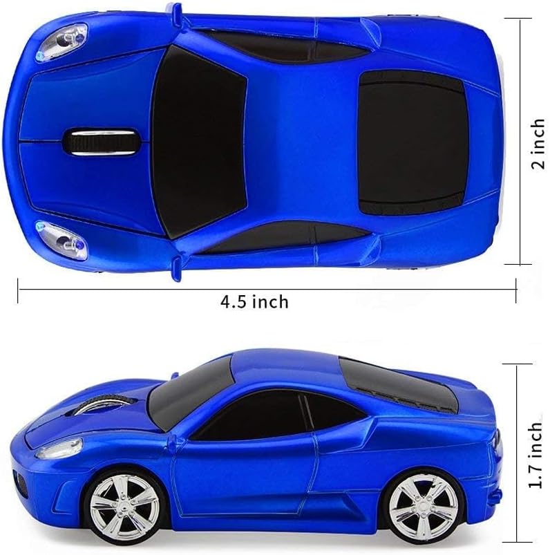 2.4Ghz Wireless Car Shape Mouse 3D Optical Gaming Mice USB Mini Receiver for PC Laptop Computer