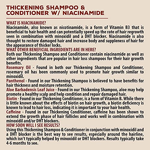 Suavecito Hair Loss Treatment Kit For Hair Regrowth - Minoxidil 5%, Hair Thickening Shampoo & Conditioner With Niacinamide & Biotin, Matte Hair Cream With DHT Blocker For Styling Thinning Hair To Look Thick & Full With Volume