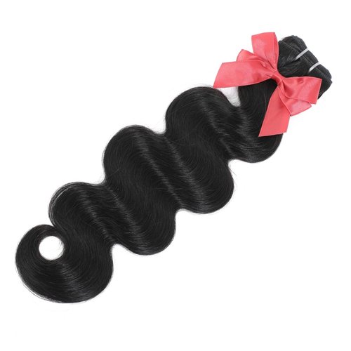 Raw Bundles Human Hair Body Wavy Human Hair Bundles 20 inch Thick Ends No Tangle Shedding 15A Raw Indian Hair Triple Lifespan 3X (Black, 20inch)