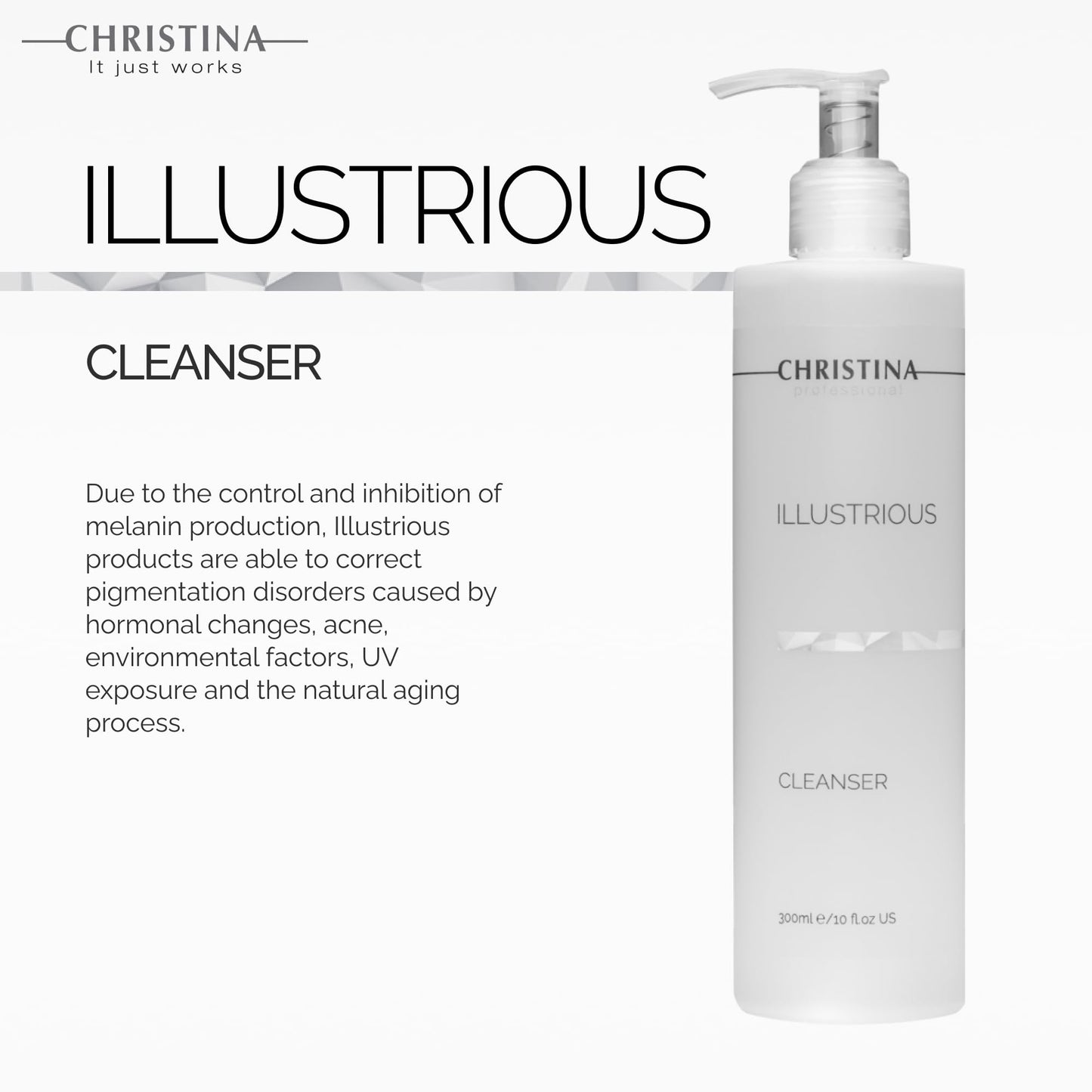 -CHRISTINA- Illustrious Refreshing AHA Facial Cleanser | Gentle Glycolic Acid Face Wash | Infused with Witch Hazel for Even Skin Tone & Radiance | For All Skin Types 300ml / 1 fl.oz