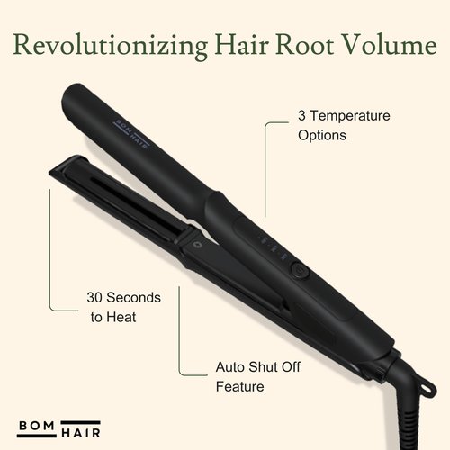 BOMHAIR - Root Lifting Flat Iron | Alternative to Volumizing Sprays and Powders | Hair Care Tools & Products | Hair Volumizing | Patent Pending Design