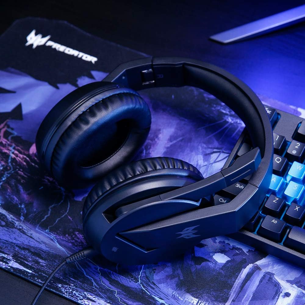 Acer Nitro Gaming Headset II: 50mm Drivers | Retractable Omni-Directional Noise-Canceling Microphone with On-Cable Controls | Over-Ear Design with RGB Lights, (Pack of 1)