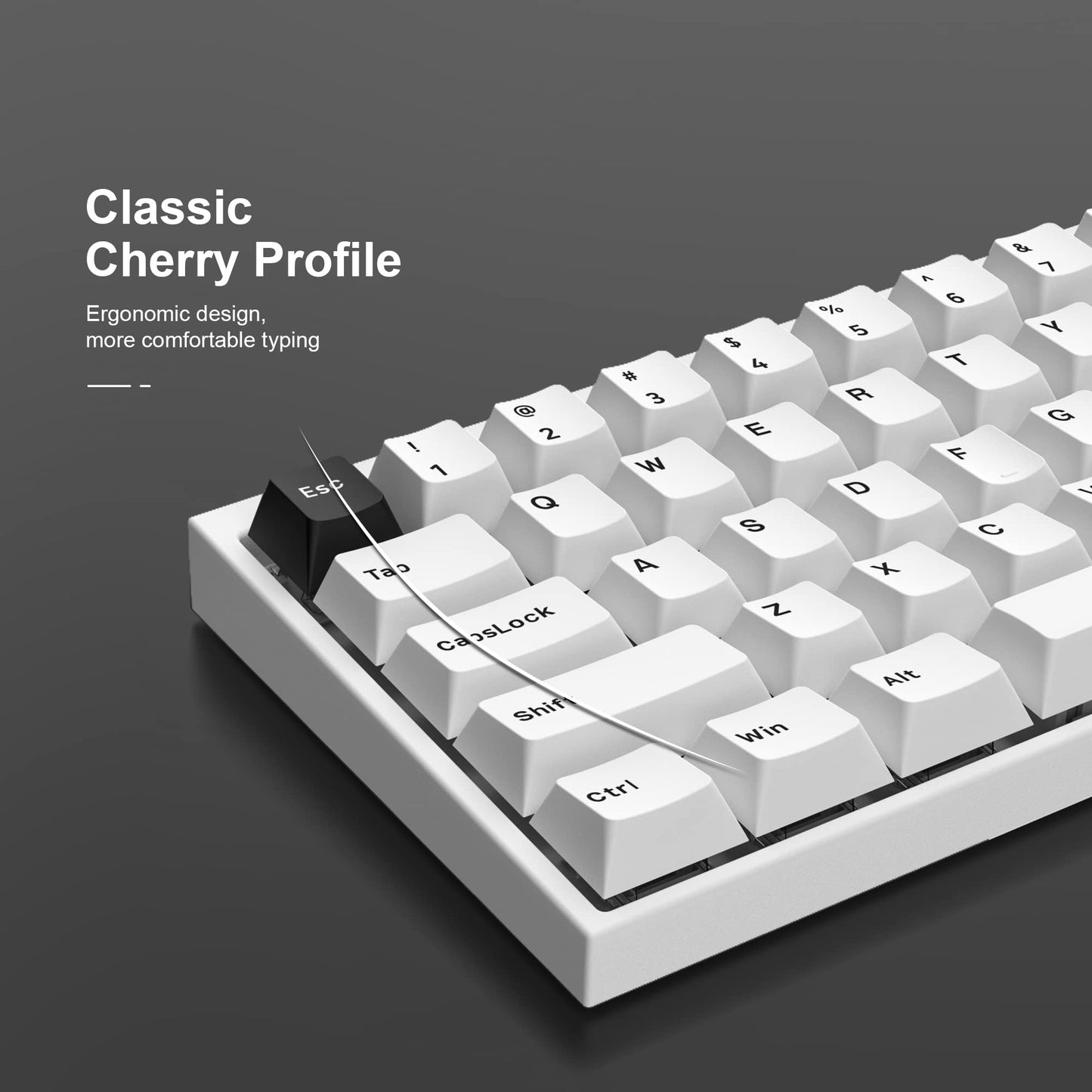 XVX Bow Keycaps - 168 Keys, Minimalist Style Black on White, Double Shot PBT Custom Keycaps, Cherry Profile for Cherry Gateron MX Switches