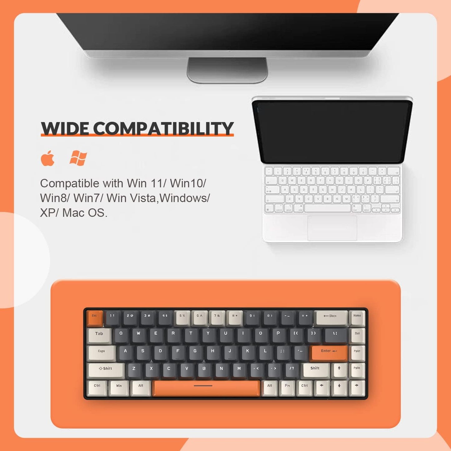 ZIYOU LANG RK-T8PR0 Wired 65% Mechanical Gaming Keyboard and Mouse Combo with RGB Backlit Anti-ghosting TKL Mini 68 Key Coiled C to A Cable Tactile Blue Switch for PS4 PS5 Xbox PC Mac Gamer(Dark Gray)