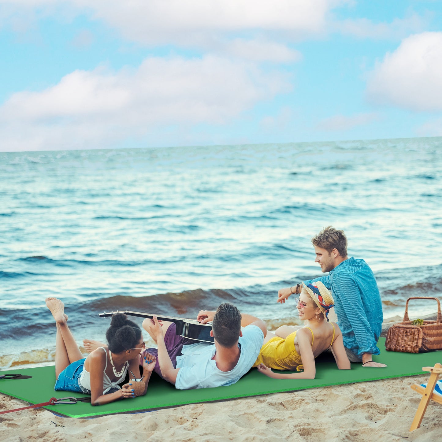 Lily Pad Floating Water Mat for 2 Adults - Green, 9 x 6 ft