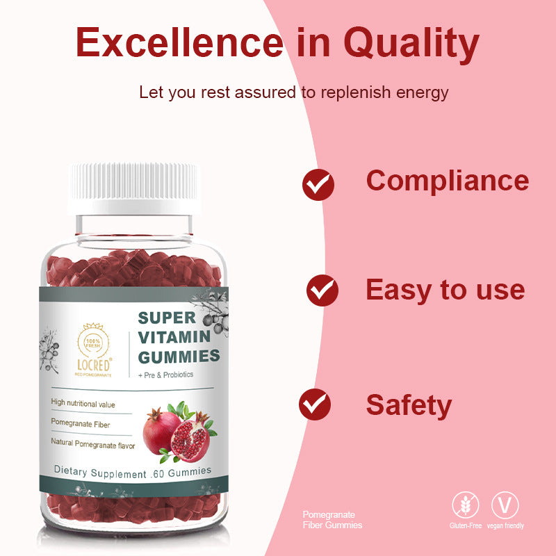 Vitamin Gummy Candy Bottle - Soft Fudge Supplement for Adults