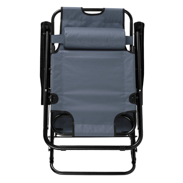 Portable Folding Reclining Chair - Grey, Dual Purpose