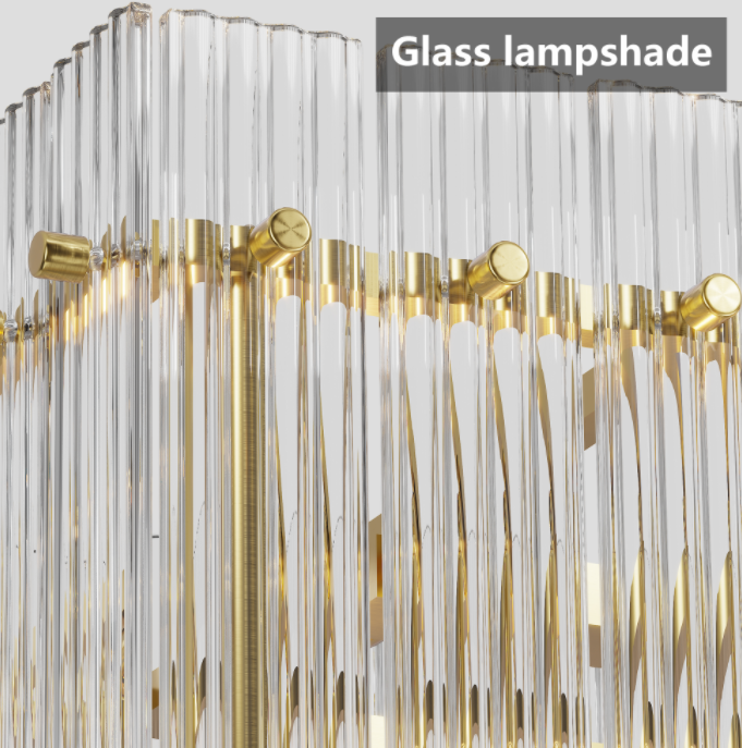 Modern Rectangular Crystal Glass Chandelier - 10-Light Pendant