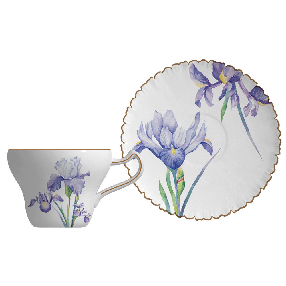 European Style Porcelain Coffee Cup and Plate Set - Multiple Colors & Capacities