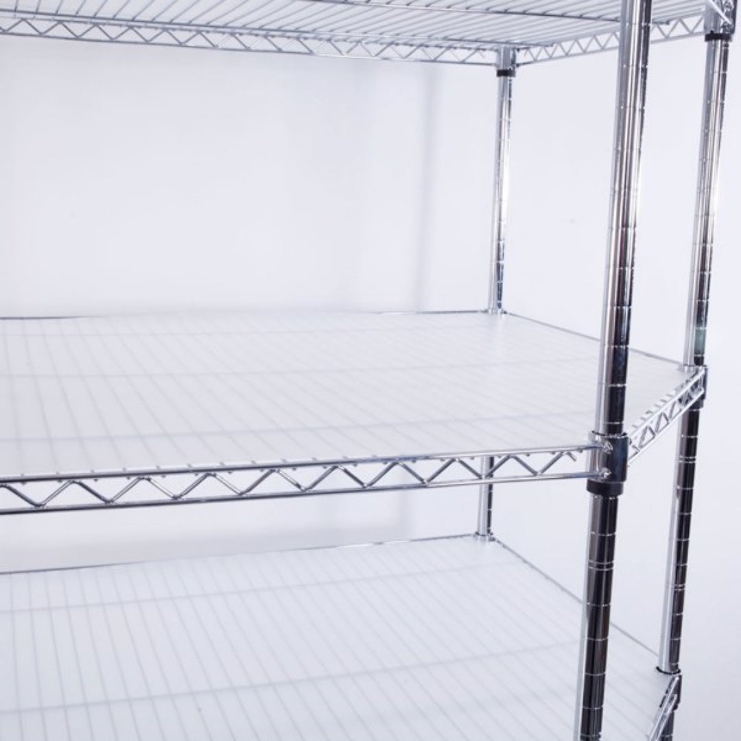 6-Layer Polygonal Corner Shelving Unit - Chrome Plated Storage Rack