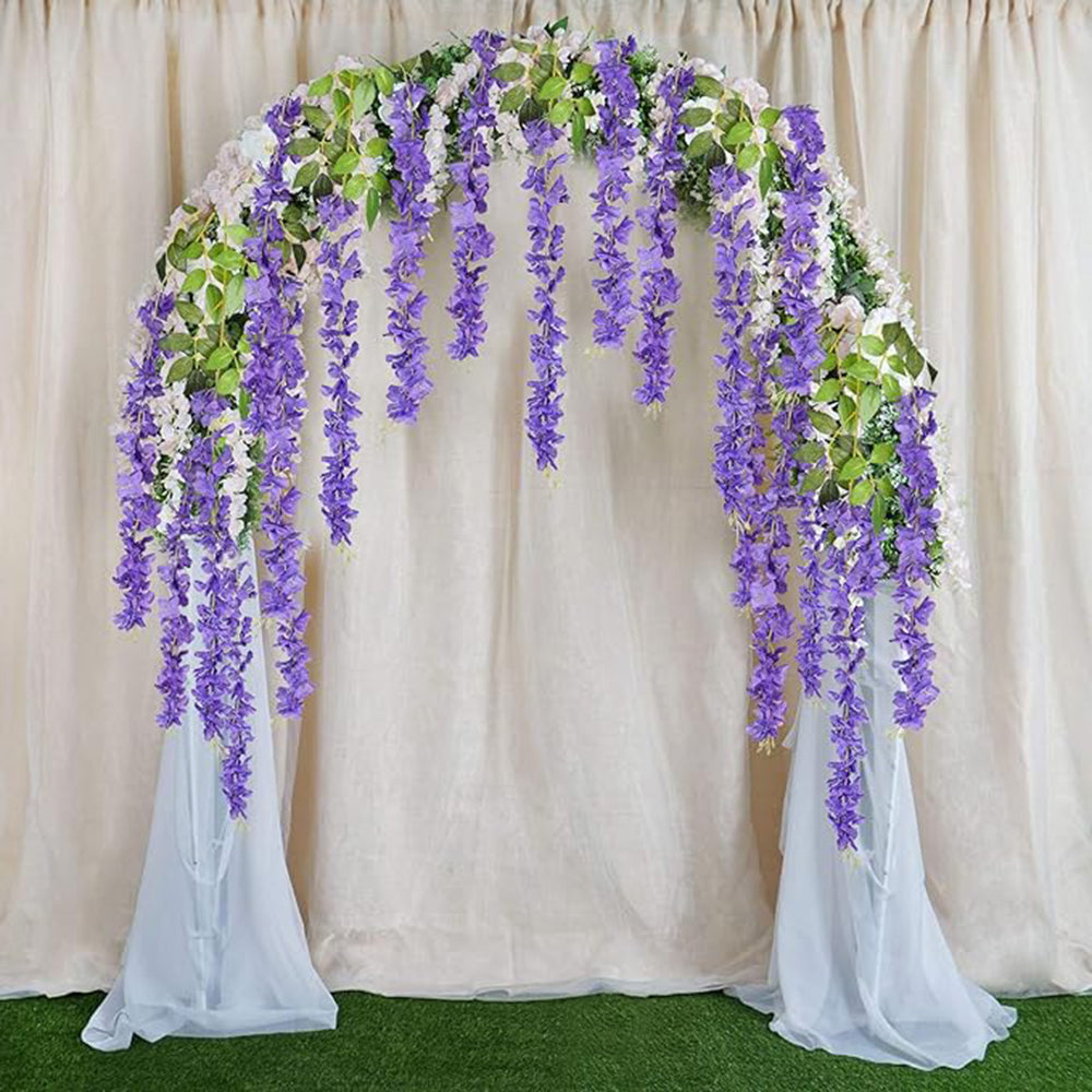 12 Pcs 3.61 Ft Artificial Wisteria Flower Vine Garland - Silk
