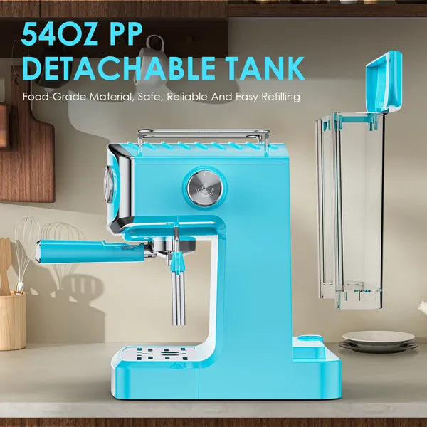 20 Bar Espresso Machine - Compact Espresso Maker with Milk Frother