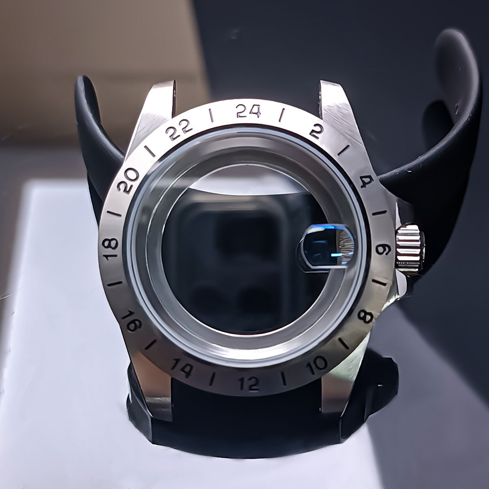 39.5mm Watch Case Components for NH34 Mechanical Movement - Silver