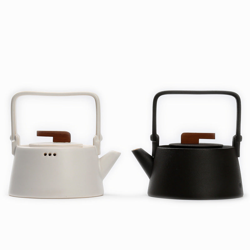High Temp Resistant Ceramic Teapot 900ml for Kitchen & Home Use