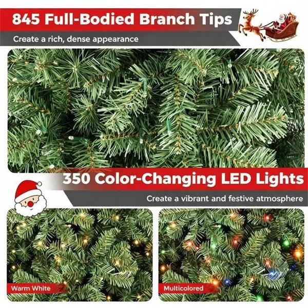 6 FT Pre-Lit Christmas Tree with 350 LED Lights & Remote Timer