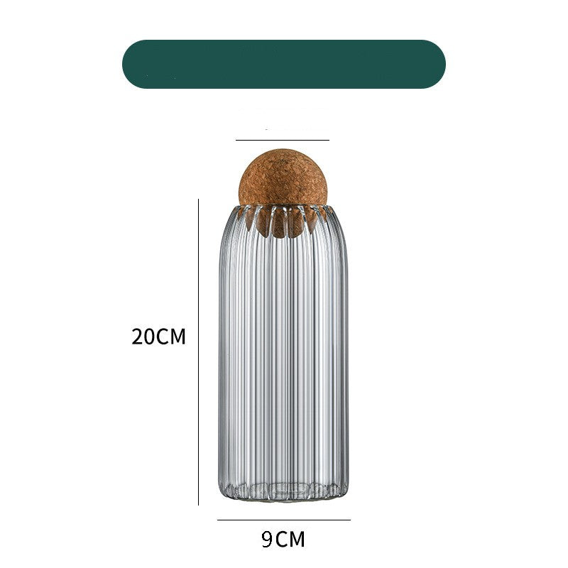 Cork Sealed Glass Storage Bottle 500ml, 800ml, 1200ml - Home Kitchen