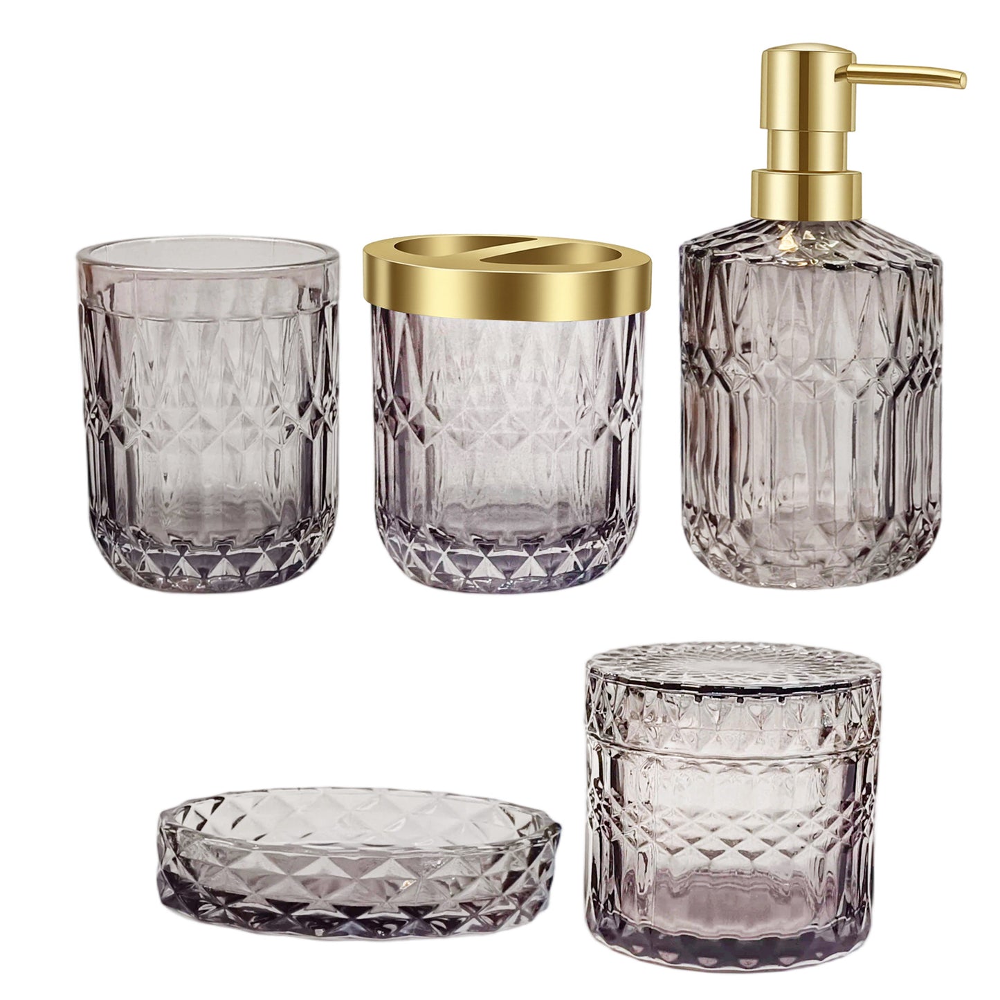 Luxury Glass Dispenser Set for Bathroom Lotion & Hand Soap