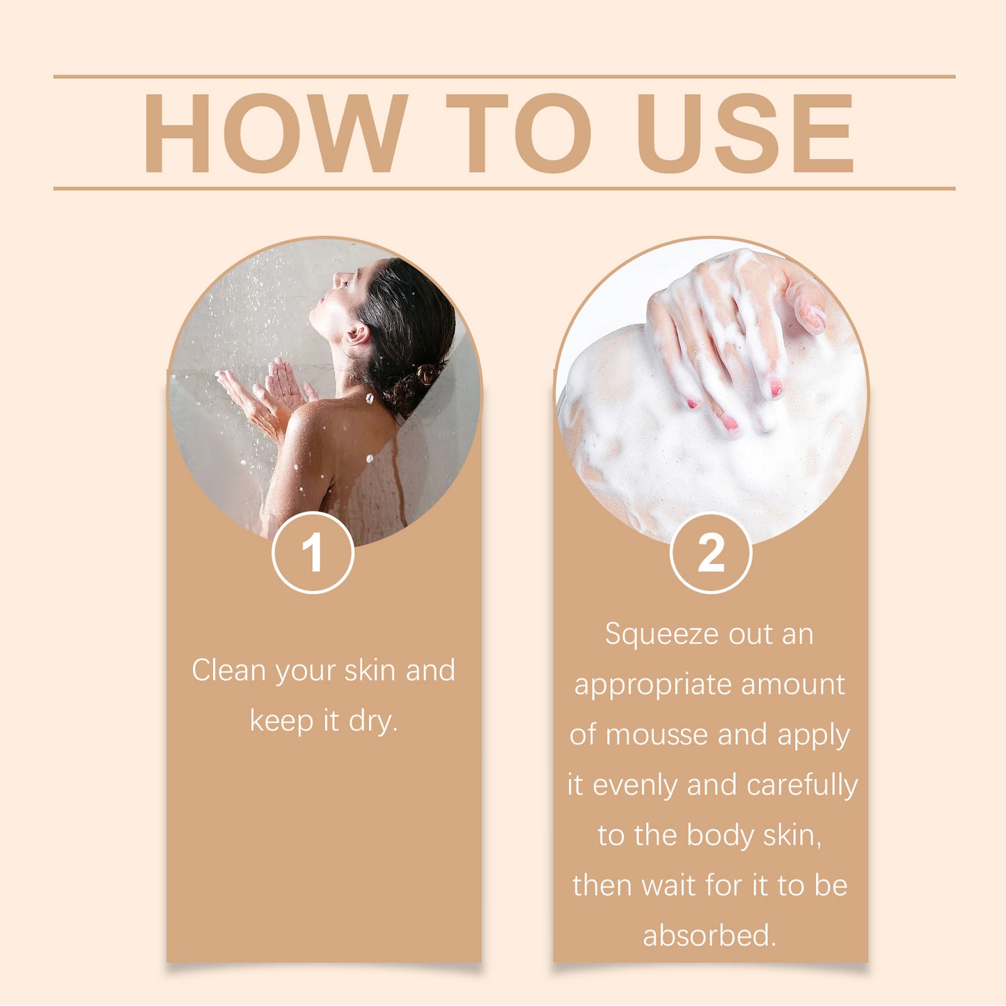 Sunless Tanning Body Mousse - Moisturizing Bronzing Foam for Even Skin Tone