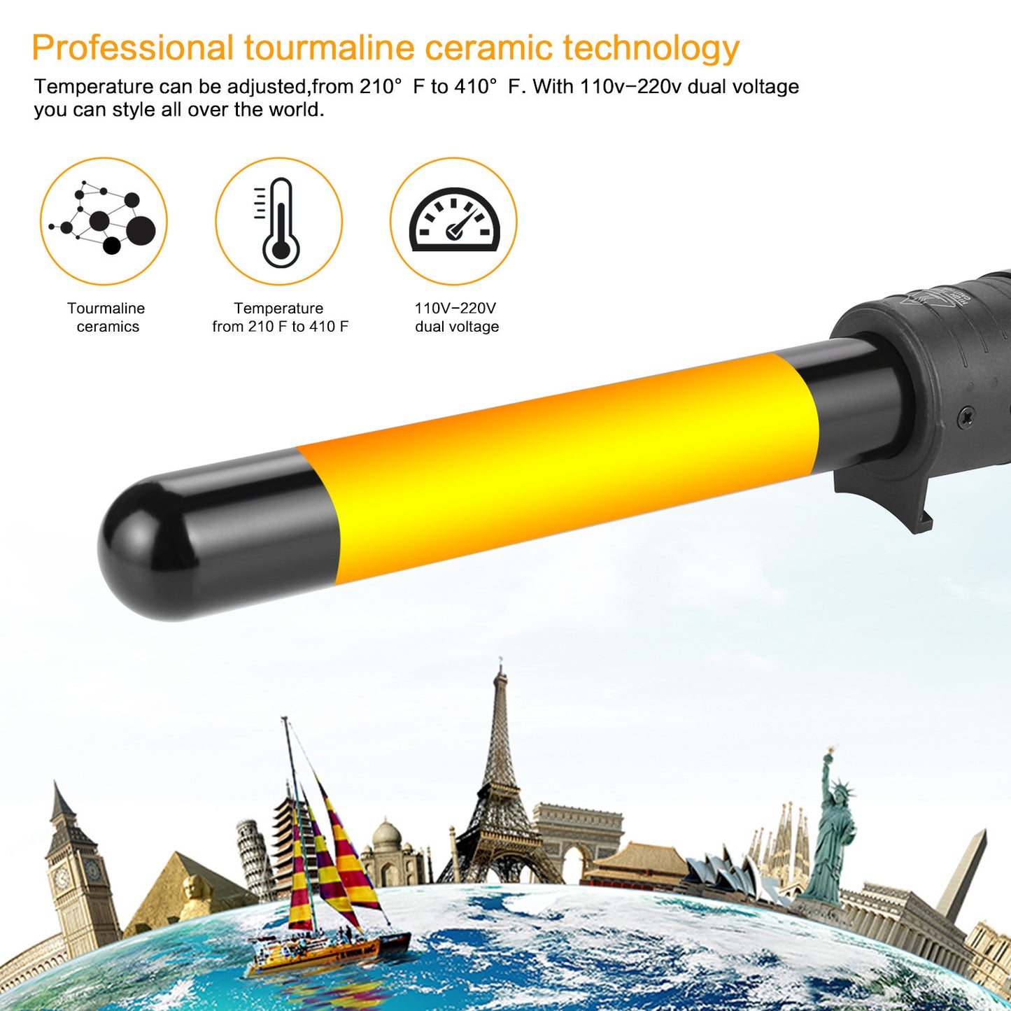 Multifunctional 5-in-1 Ceramic Hair Curler with Adjustable Temperature