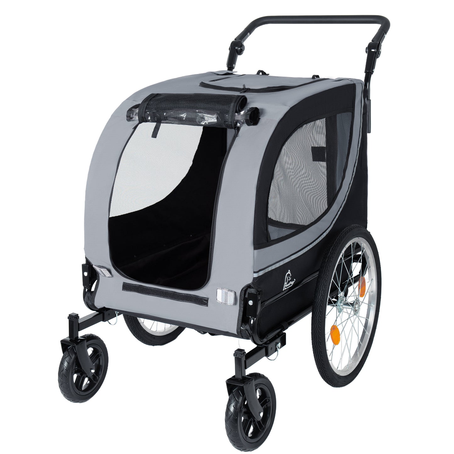 2-in-1 Bike Trailer & Pet Stroller For Dogs Up To 100lbs Foldable