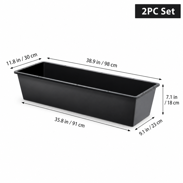 4-Piece Heavy-Duty Plastic Livestock Feed Trough for Horses, Goats, Pigs