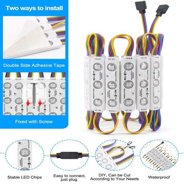 RGB Injection Molding Module for LED String Lights - 3-Lamp SMD5050