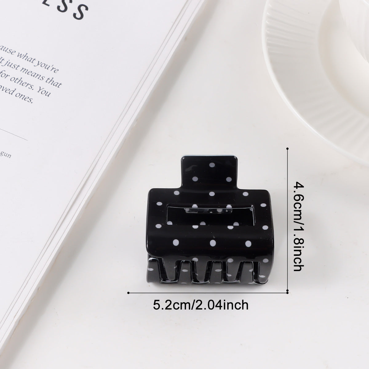Elegant Polka Dot Hair Clip for Women - Updo Shark Clip