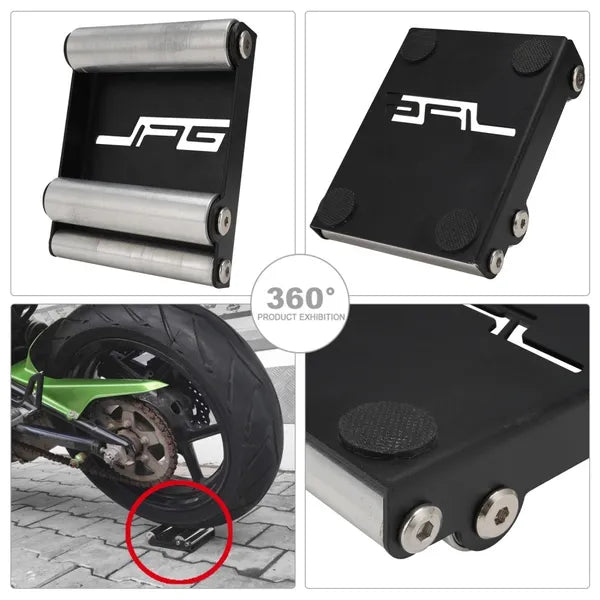 Motorcycle Wheel Cleaning Stand with Brush Kit - Tire & Rim Maintenance Tool
