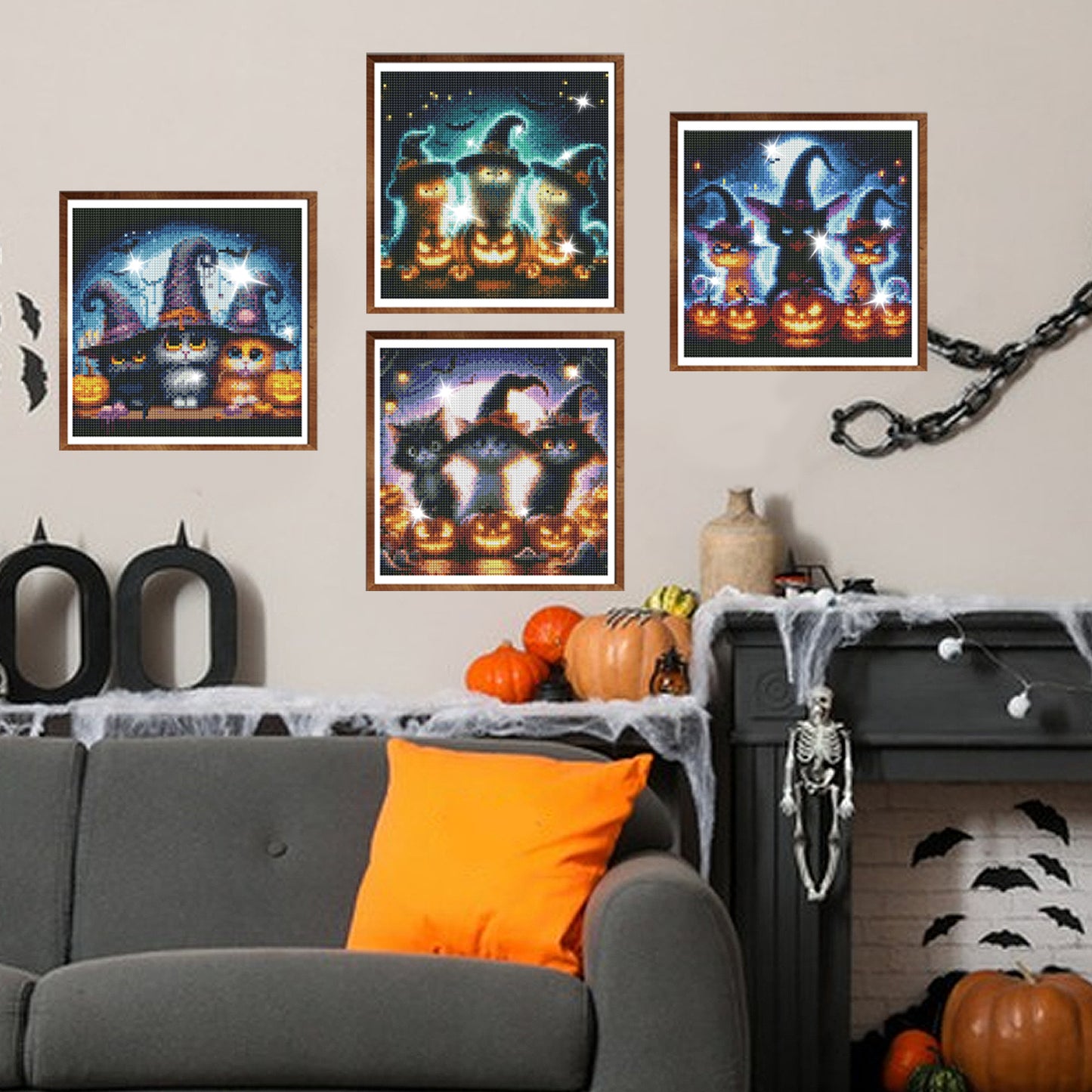Halloween Diamond Painting Kit - 4 Pack