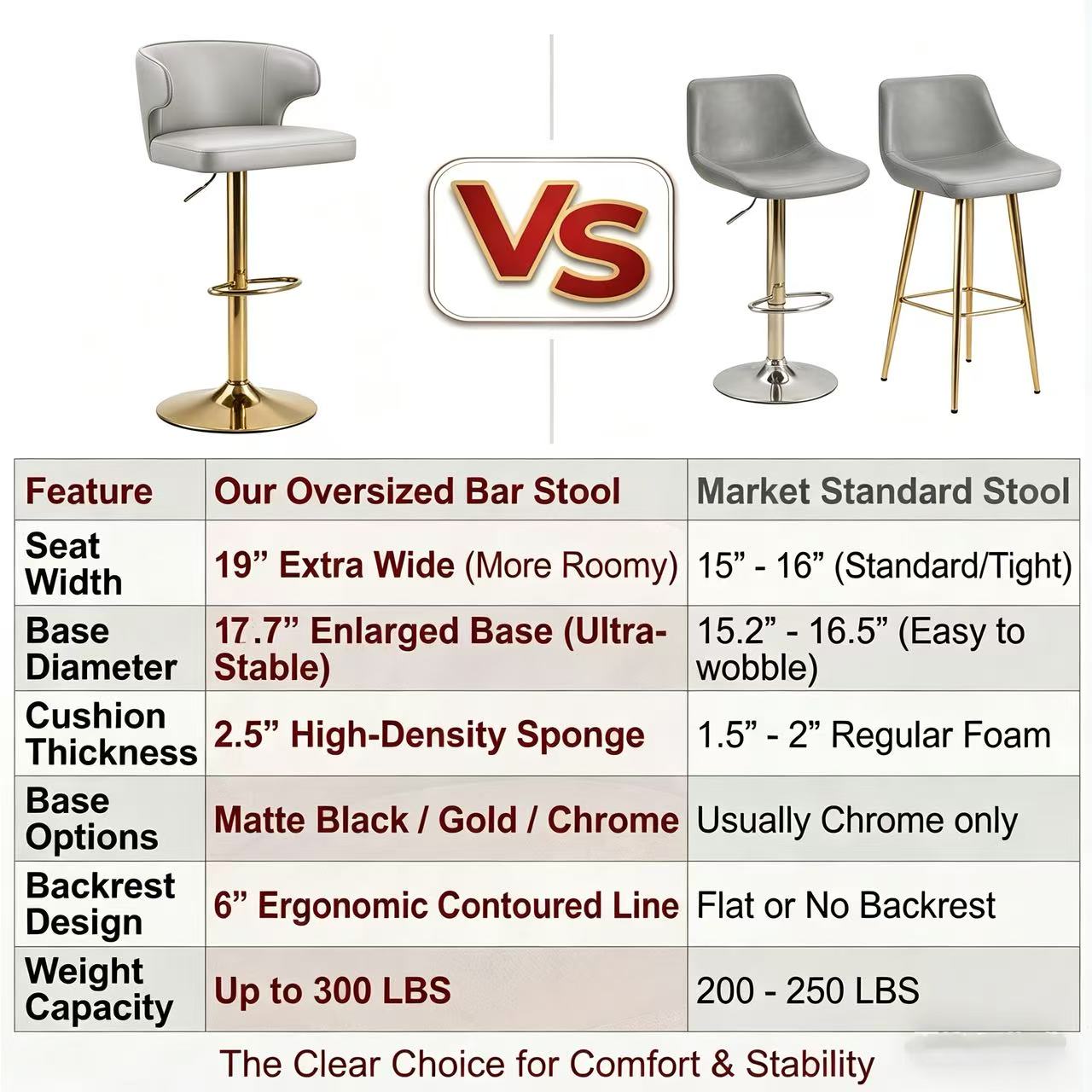 Modern Rotating Adjustable Bar Chair, PU Leather Belt Backrest Swivel