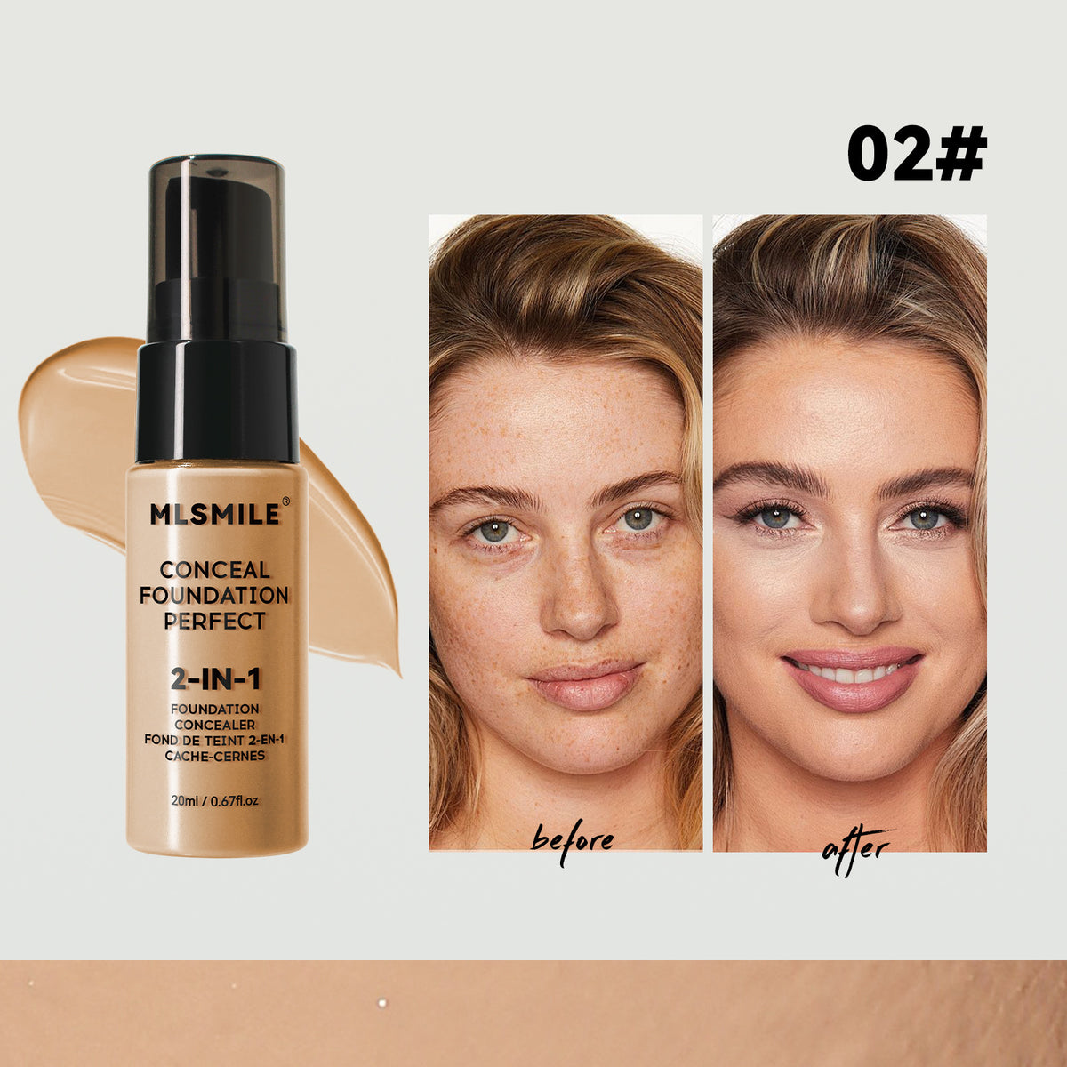 Long Lasting Waterproof Liquid Foundation - Moisturizing Concealer for Face 20ml