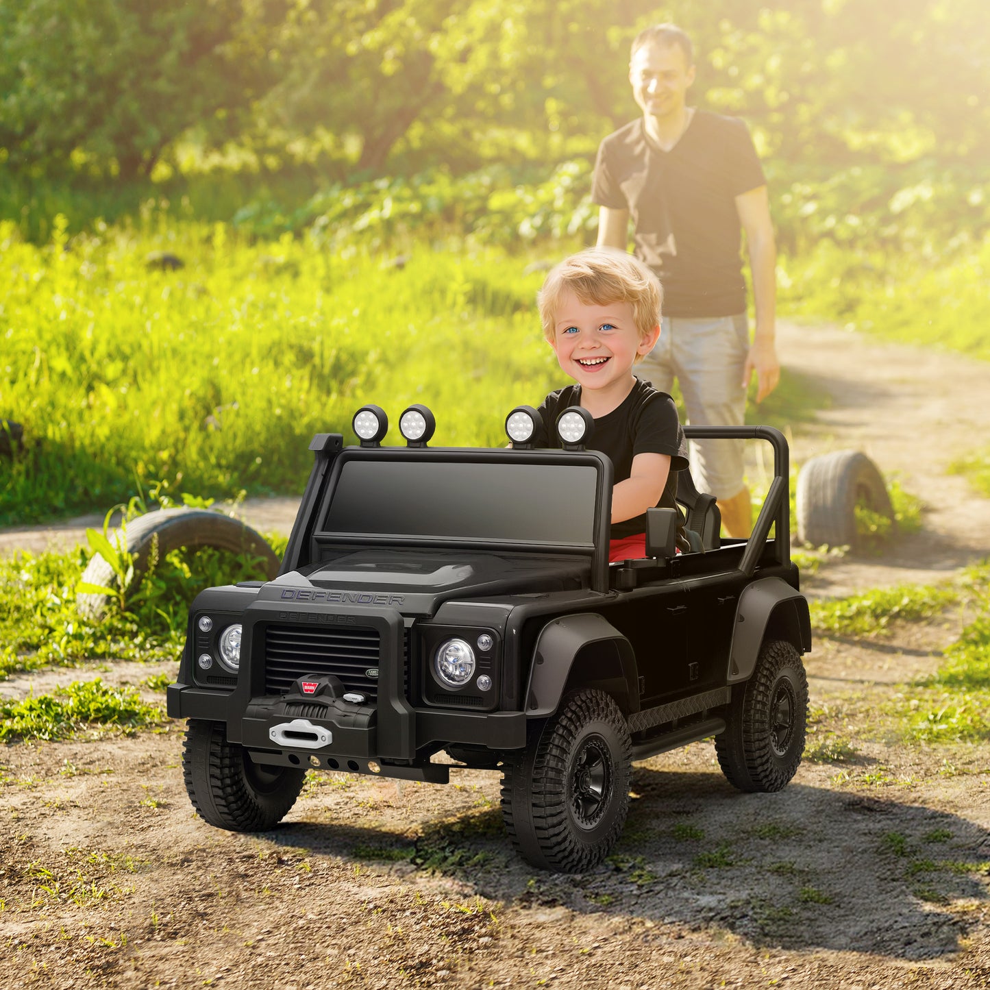Electric Ride-On Car with Remote Control - Black