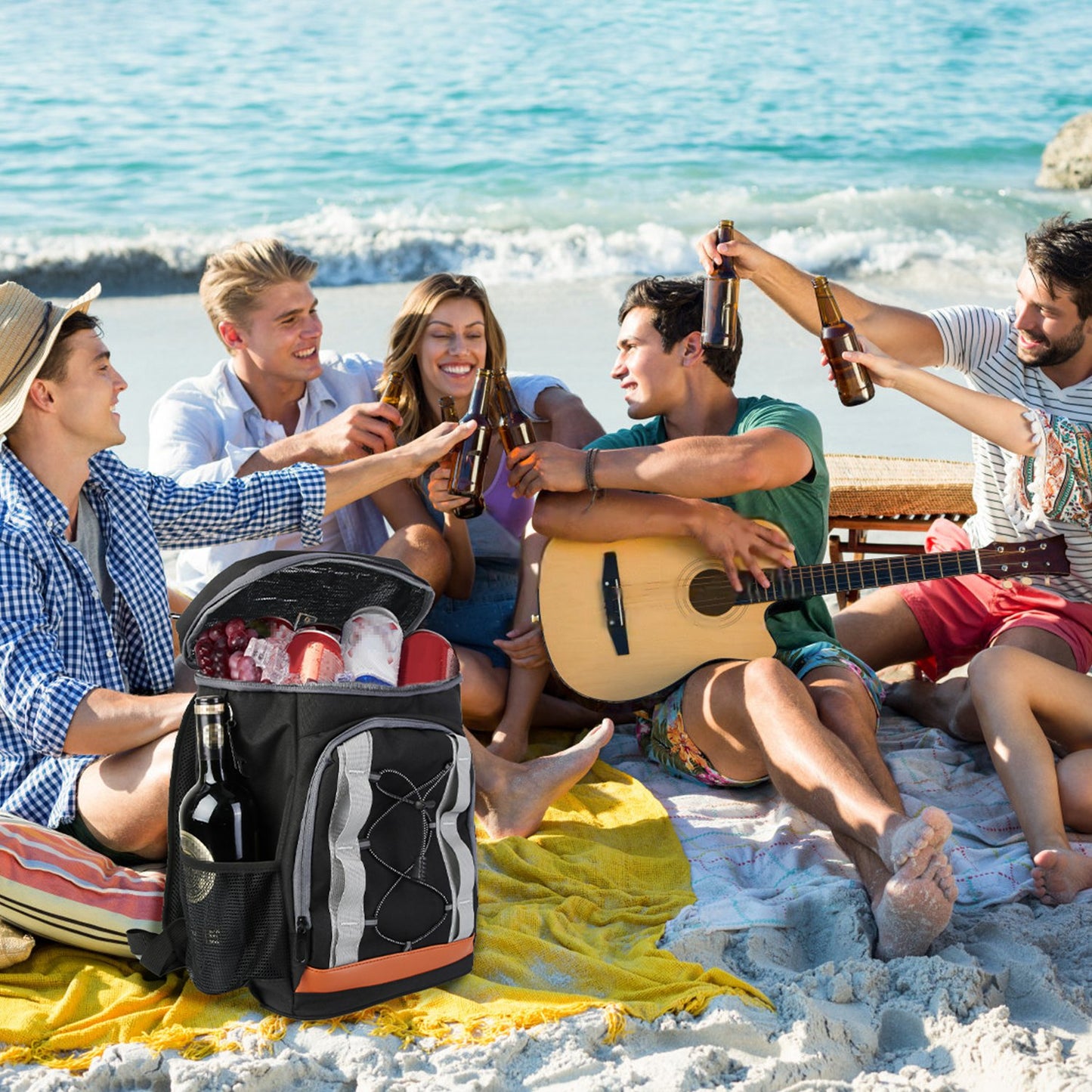 Insulated Cooler Backpack with 36 Can Capacity - Multi-Pocket Design
