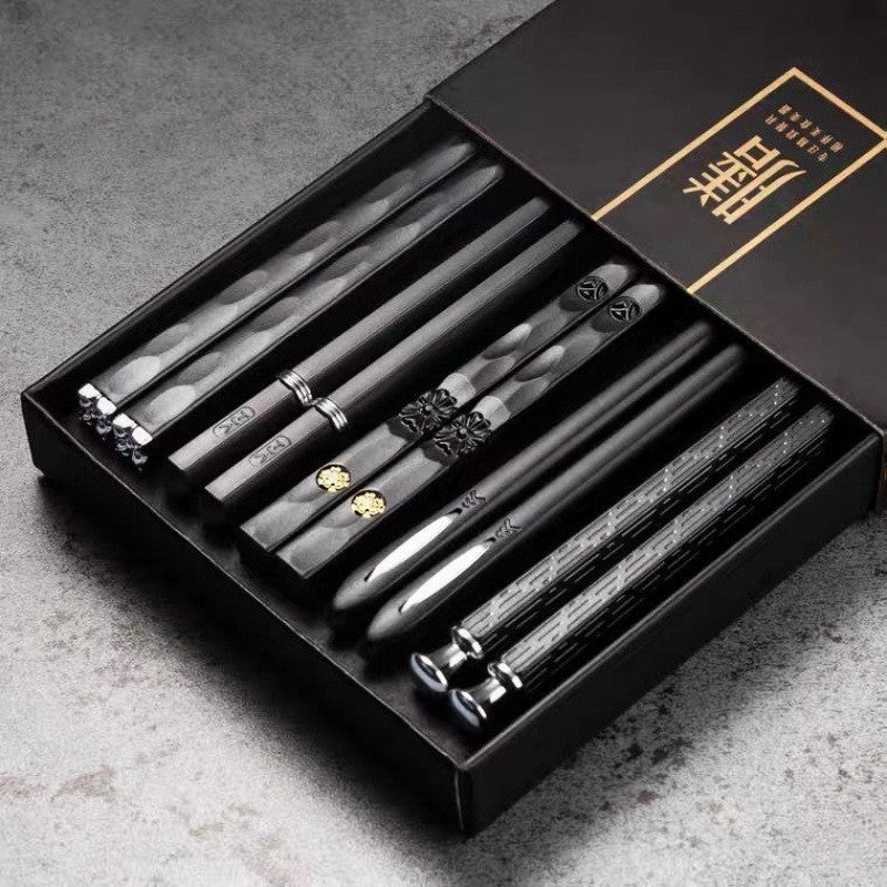 Family Alloy Chopsticks Set - Mold-Free, Antibacterial, Durable, Japanese Style