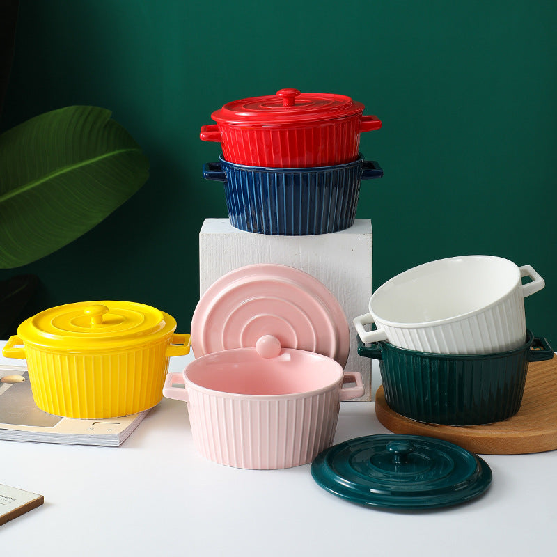 8-Inch Pink Soup Pot - Durable Kitchen Cookware