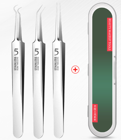 Stainless Steel Tweezers for Blackhead & Splinter Removal