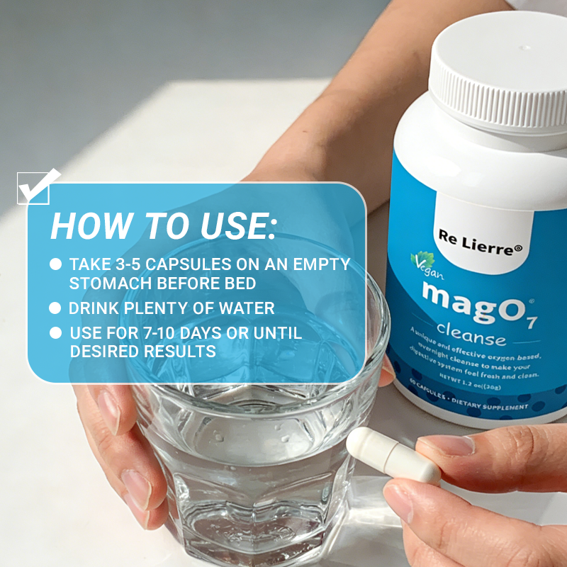 Ozonated Magnesium Oxide Capsules - Natural Colon Cleanse, 60 Count