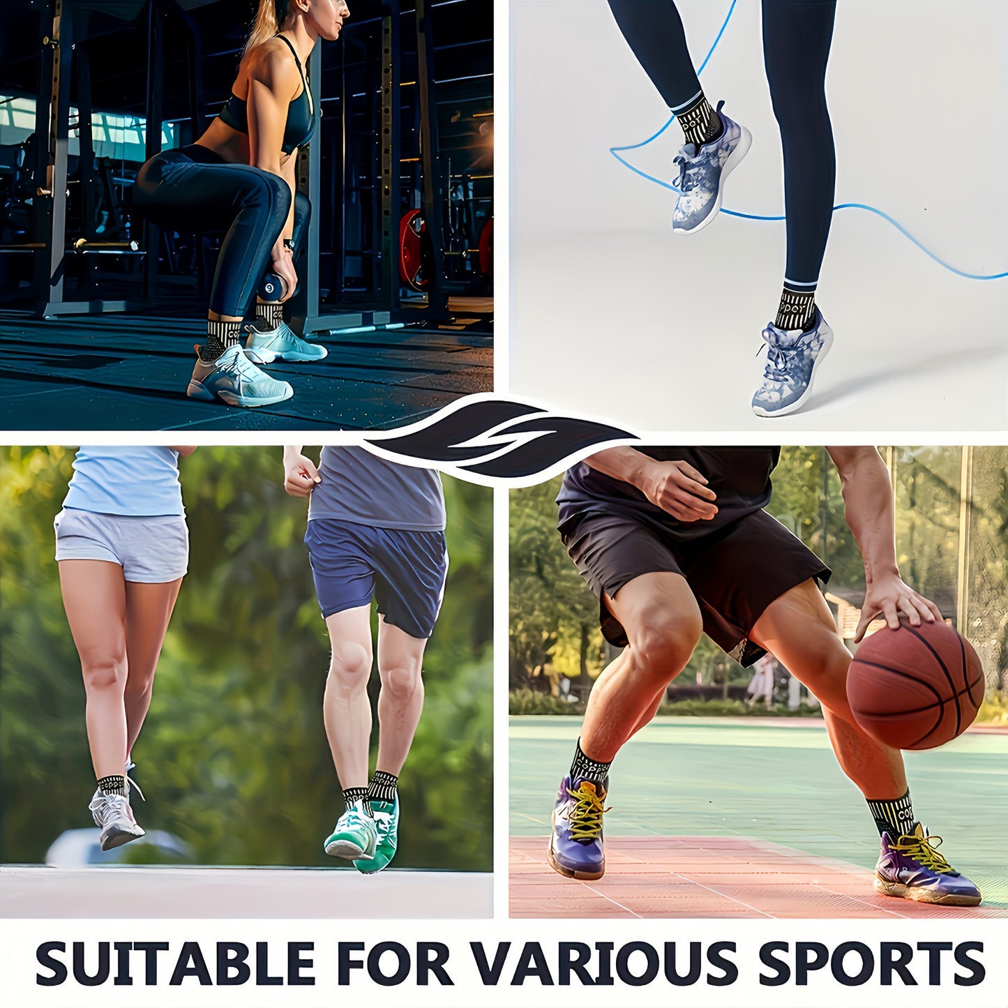 Copper Ankle Support Sleeves - Wicking, Arch Stabilization, Unisex