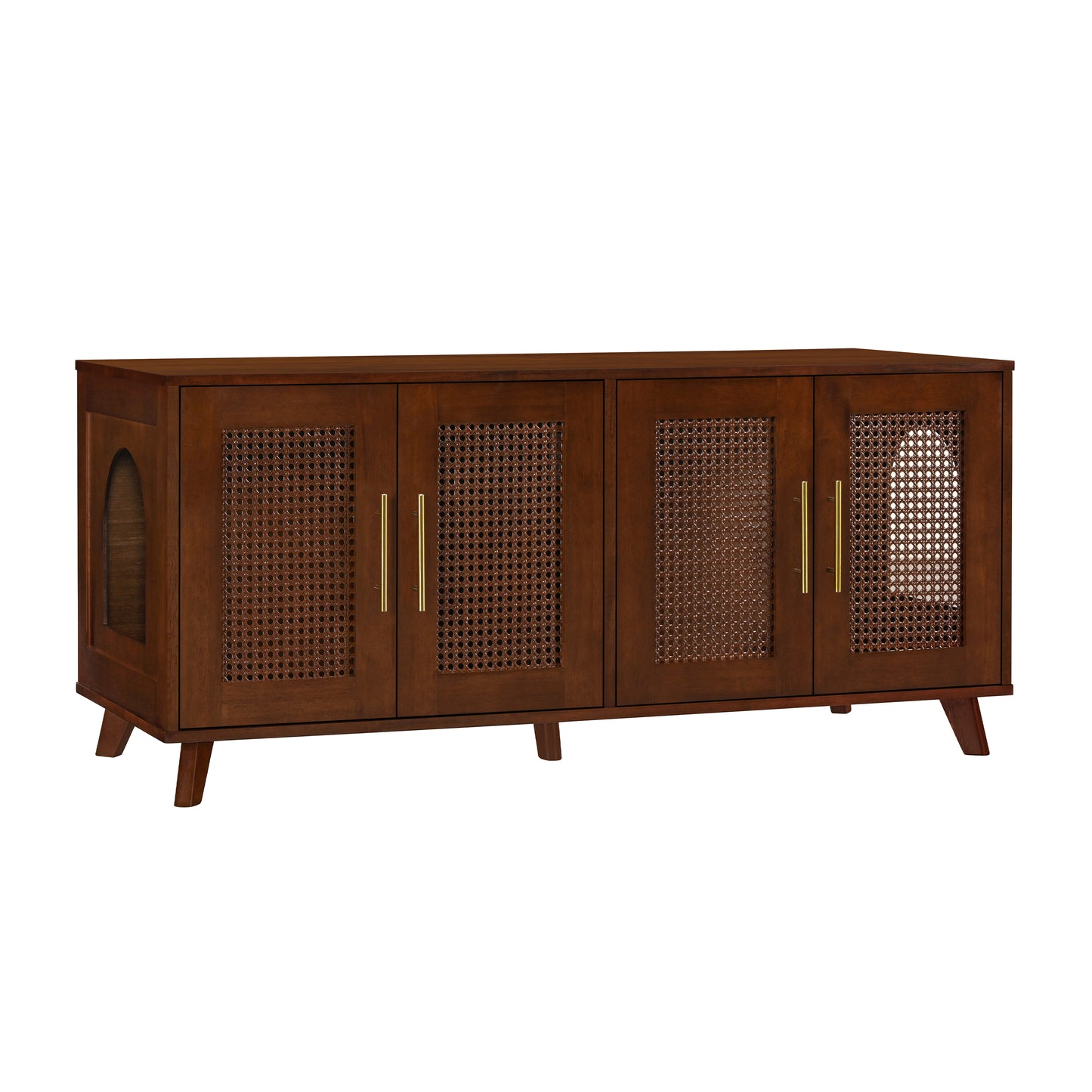 Myra Indoor Premium Rubber Wood Cat Cabinet With Cozy Cushion Stylish
