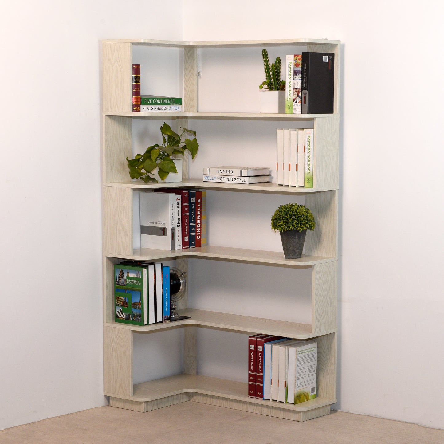 90cm 35.43 Extended Size 5-Tier Freestanding L-Shaped Corner
