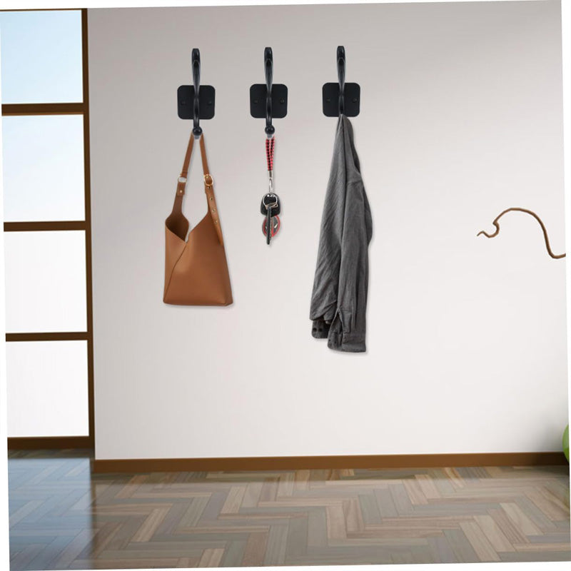 6pcs Black Single Hook Vintage Wall Hanger Minimalist Coat Hooks