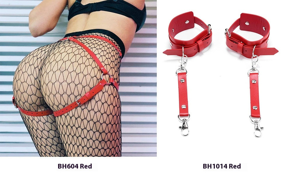 Bondage Waist Belt with Handcuffs for Adult Bondage Games - Multiple Colors