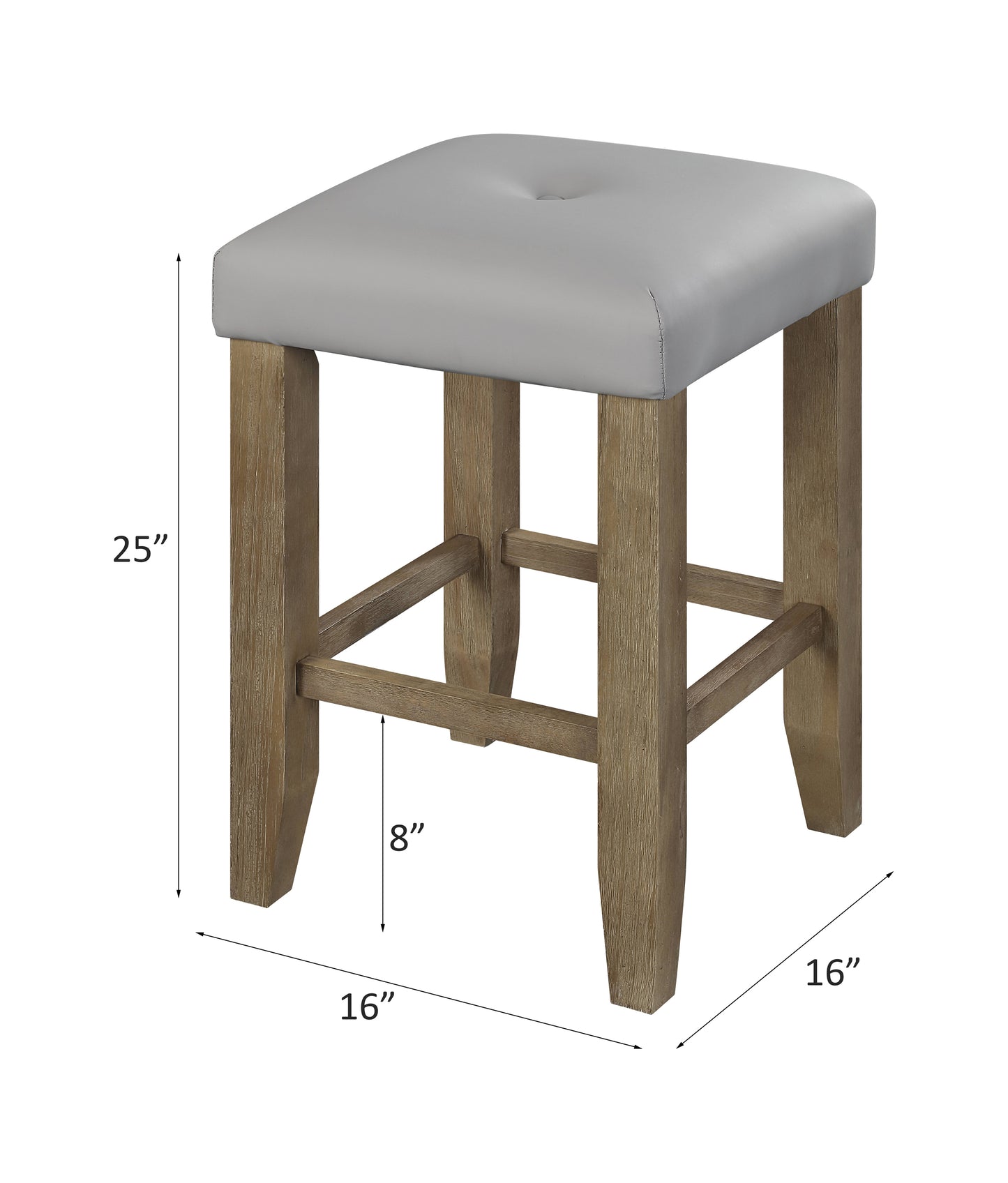 Charnell Gray Faux Leather Counter Height Stool Set of 2