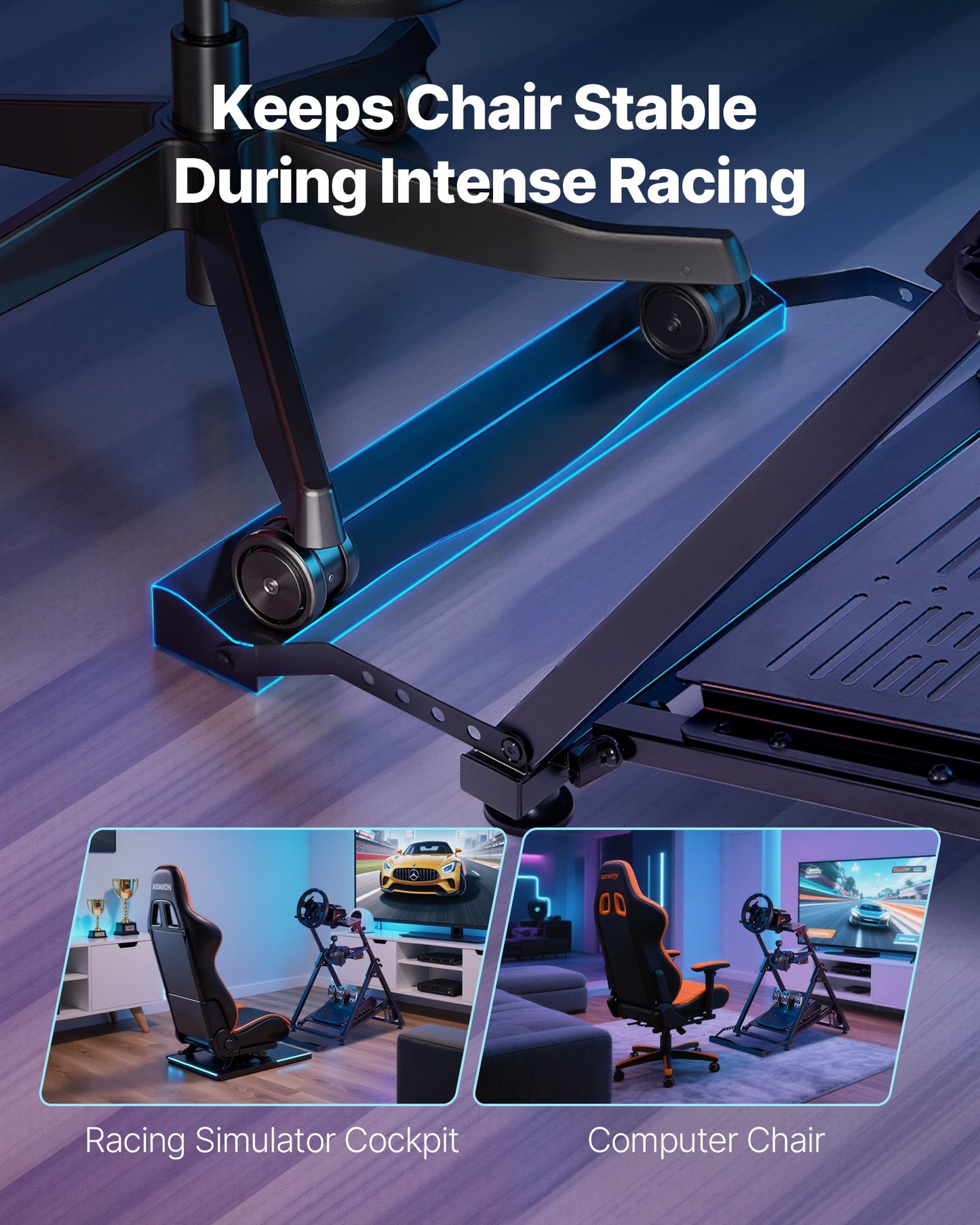 Foldable Racing Wheel Stand Cockpit for Logitech G923 G920 G29 G27